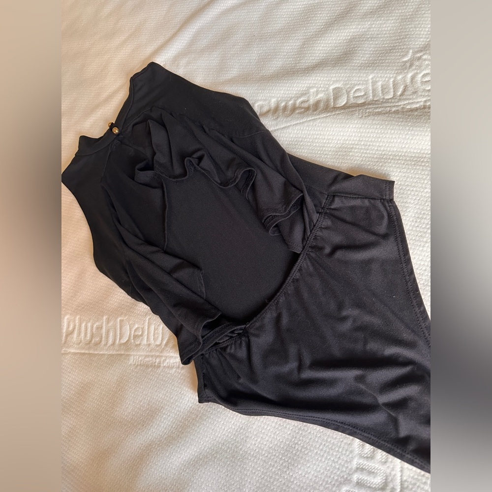 Backless halter bodysuit